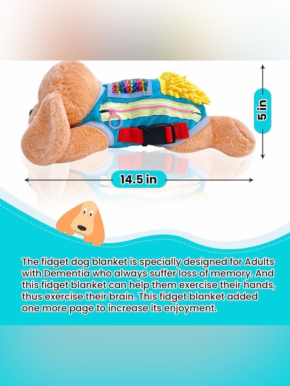 Teal Multicolor Sensory Dog Fidget Vest